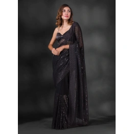 YNF Stunning Sequins Embroidered Georgette Saree - Perfect for Social Gatherings!