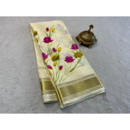 Pure Mysore tusser silk sarees - Exquisite Traditional Zari Design