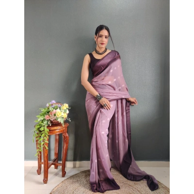 1 Min Ready to Wear Soft Georgette Saree with Satin Butti Blouse