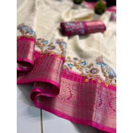 YNF Pure Dola Silk Patola Saree with Matching Blouse