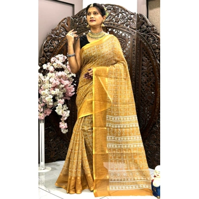 YNF Digital Printed Linen Silk Saree: Beautiful, Superior, Soft Flowing and Stylish