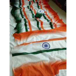 YNF Tiranga Digital Print Linen Saree with Matching Blouse