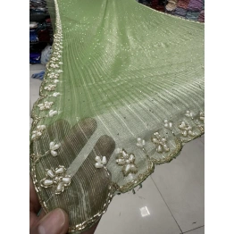 YNF Pure Jimmy Choo Lining Fabric Saree with Handcrafted Khatli Work