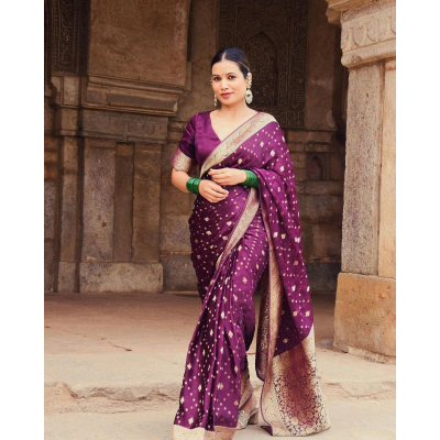 YNF Pure Banarasi Soft Silk Saree with Gold Zari Weaving - Stunning and Heavy