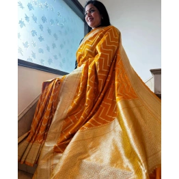 YNF Pure Banarasi Soft Silk Saree with Gold Zari Weaving - Stunning and Heavy