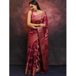 YNF Pure Banarasi Soft Silk Saree with Stunning Copper Zari Weaving