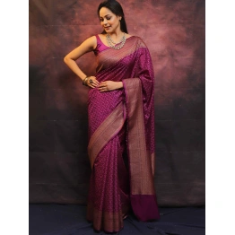 YNF Pure Banarasi Soft Silk Saree with Stunning Copper Zari Weaving