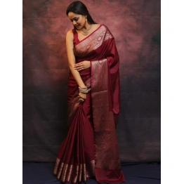 YNF Pure Banarasi Soft Silk Saree with Stunning Copper Zari Weaving