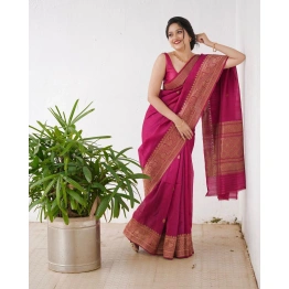 YNF Pure Banarasi Soft Silk Saree with Copper Zari Weaving