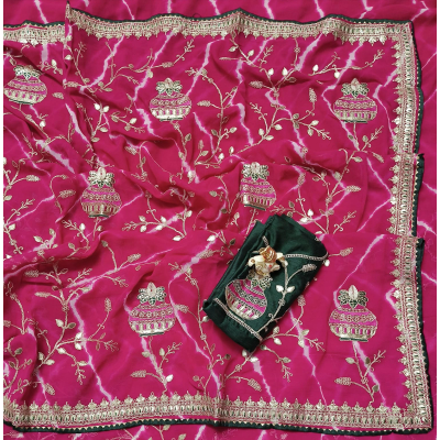 YNF Shaded Lehriya Saree with Beautiful C-Pallu and Jaal Design