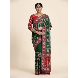 Embroidered Vichitra Silk Saree Set with Diamond Work