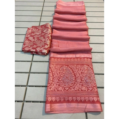 Soft Blooming Georgette Crush Silk Saree: Exquisite Lucknowi Embroidery, Sivozki Work, Panel Design, Fancy Tassels