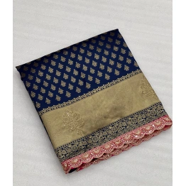 Banarasi Silk Saree with Zari Weaving and Syroski Work