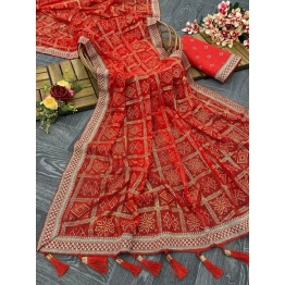 Superhit Trending Jaipuri Bandhani Silk Saree with Rich Jalar Pallu