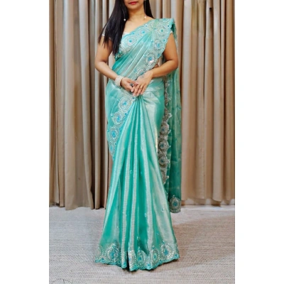 Zimmy Choo Sequin Saree with Mono Diamond Silk Blouse