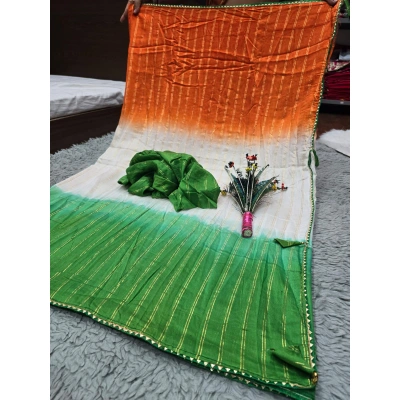 Independence Day Special: Mulmul Cotton Saree with Fancy Latkan - Perfect for Celebrations!