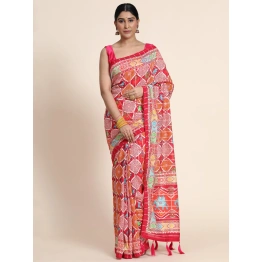 Chanderi Cotton Saree with Silk Blouse - Elegant and Vibrant!