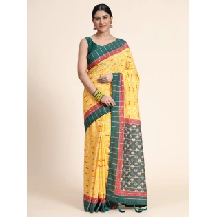 Chanderi Cotton Saree with Silk Blouse - Elegant and Vibrant!