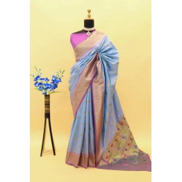 YNF Paithani Silk Saree: Luxurious Pure Silk with Gold Jari Embellishments