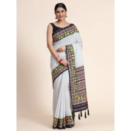 Chanderi Cotton Saree with Silk Blouse - Vibrant Digital Print