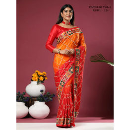 YNF Chinon Padding Soft Silk Saree with Embroidery and Diamond Work