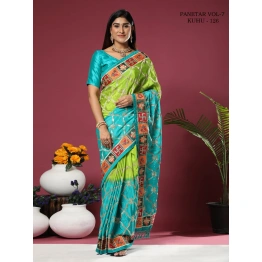 Chinon Padding Soft Silk Saree with Embroidery and Diamond Work