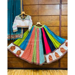 YNF Muslin Cotton Lehenga Set with Real Mirror Work - Complete Ensemble