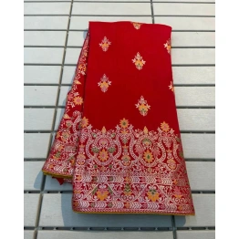 Exquisite Russian Silk Saree with Intricate Zari and Meenakari Weaving