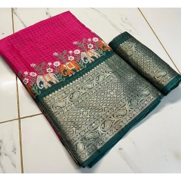 Antique-inspired Silk Saree with Intricate Jacquard Border