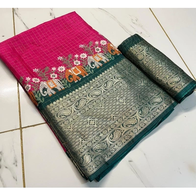 YNF Antique-inspired Silk Saree with Intricate Jacquard Border