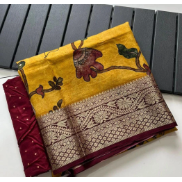 YNF Pure Dola Silk Saree with Pichwai Kalamkari Design