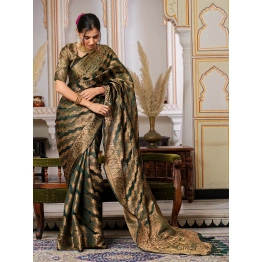 Regal Charm Pure Organza Saree with Enchanting Tassels