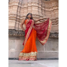 Stunning Pure Georgette Saree with Intricate Gotta Patti Embroidery