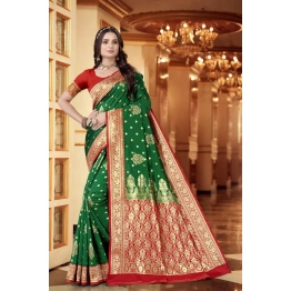 Luxurious Lichi Silk Saree with Rich Jacquard Work