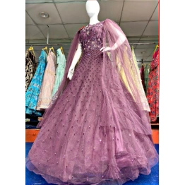 Elegant Designer Gown with Intricate Handwork - Mesmerizing Net Fabric