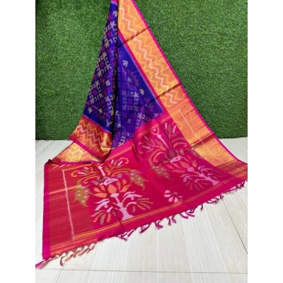 Exclusive Double Weaving Silk Sarees with Stylish Twill Ikat Design