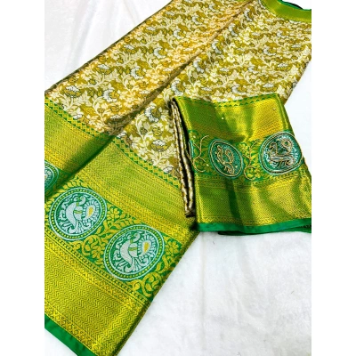 Silky Soft Kanjivaram Pattu Sarees with Rich Handwork