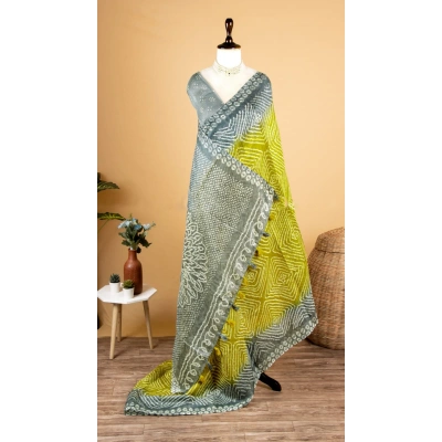 Printed Linen Cotton Saree: Elegant, Flowing, and Perfect for Any Occasion