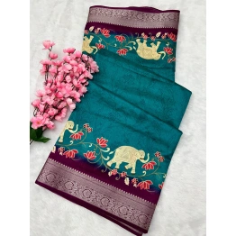 Saree- BSY Dola Silk Border- Kasab Zari Jacquard Border Pattern