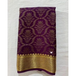 Stunning Pure Mysore Silk Saree with Intricate Cross Checks