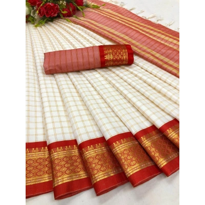 Heavy Cotton Silk Saree with Jacquard Weaving and Rich Border