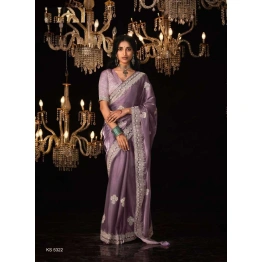 Shimmering Crystal Silk Saree: Sequin Embroidered with Matching Blouse