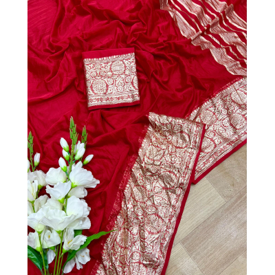 YNF Pure Chiffon Jacquard Border Saree: Elegant, Heavy Pallu & Running Blouse