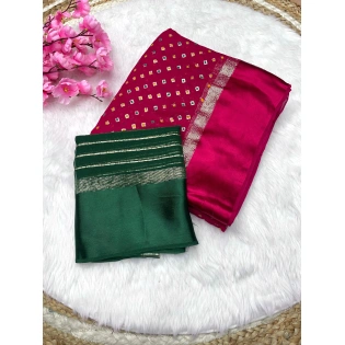 Soft Georgette Bandhni Print Saree with Satin Border Blouse