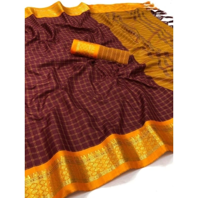 Heavy Cotton Silk Saree with Rich Jacquard Border and Blouse Piece - 6.3 Meters