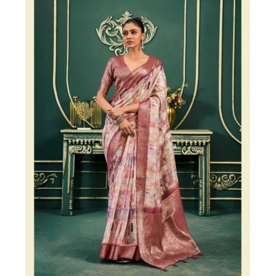 Model Cotton Saree: Digital Print, Rich Weaving Pallu & Border