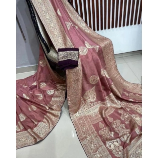 Gold Zari Woven Banarasi Dola Silk Saree: Perfect for Festivals and Weddings!