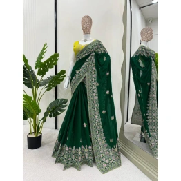 Beautiful Designer Saree: Georgette Fabric, Intricate Thread Work, Matching Blouse