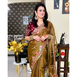 Zimmy Choo Silk Saree: Elegant Embroidery and Sequins