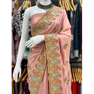 Soft Silk Saree with Full Heavy Thread & Zari Embroidery